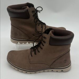Timberland Women's Brookton Lace Up 6 Inch Boots Gray Nubuck Women's Size 9.5
